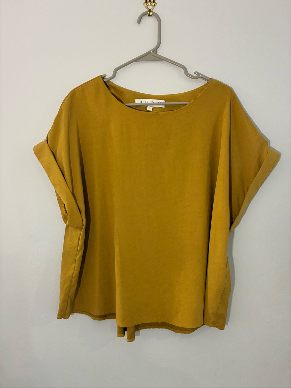 Buru Boxy Short Sleeve Blouse in Mustard